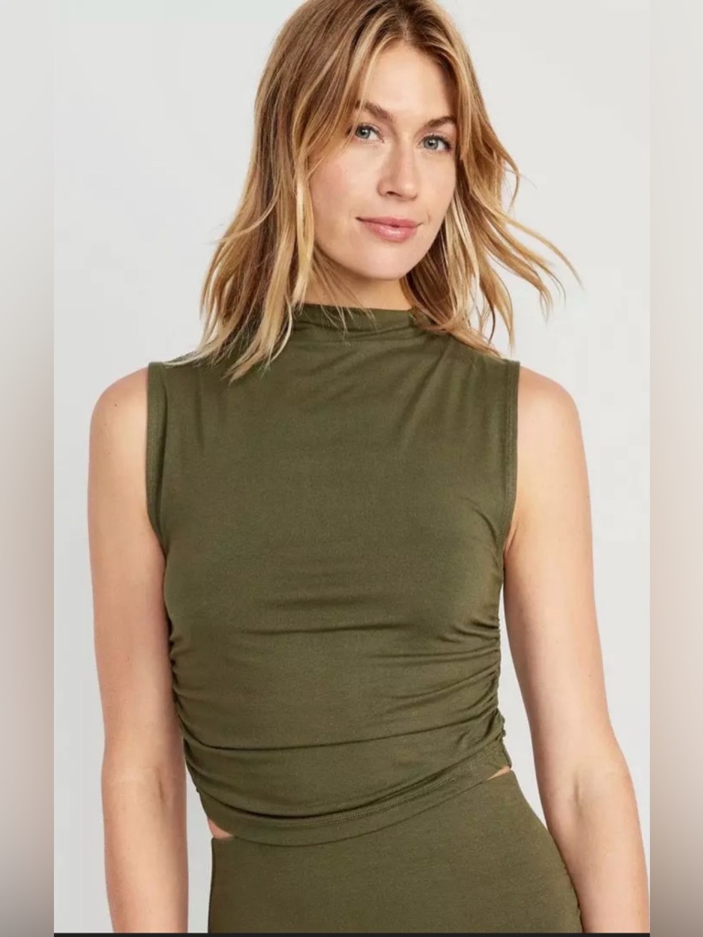 Old Navy fitted mock-neck cropped top.